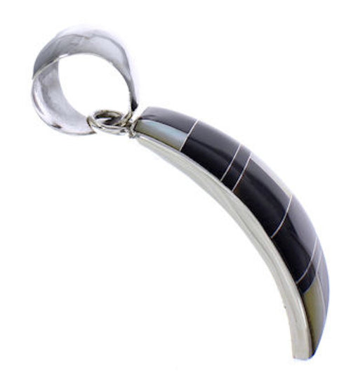 Sterling Silver Mother Of Pearl And Black Jade Jewelry Pendant PX29449
